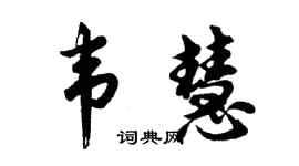 胡问遂韦慧行书个性签名怎么写