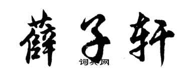 胡问遂薛子轩行书个性签名怎么写