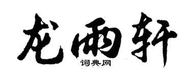 胡问遂龙雨轩行书个性签名怎么写