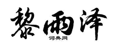 胡问遂黎雨泽行书个性签名怎么写