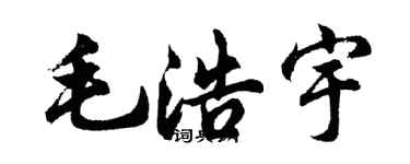 胡问遂毛浩宇行书个性签名怎么写