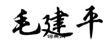 胡问遂毛建平行书个性签名怎么写