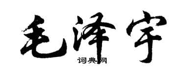 胡问遂毛泽宇行书个性签名怎么写