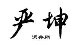 胡问遂严坤行书个性签名怎么写