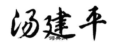 胡问遂汤建平行书个性签名怎么写