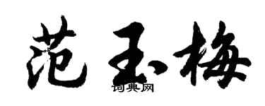 胡问遂范玉梅行书个性签名怎么写