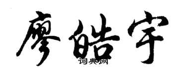 胡问遂廖皓宇行书个性签名怎么写