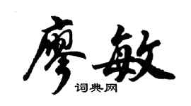 胡问遂廖敏行书个性签名怎么写