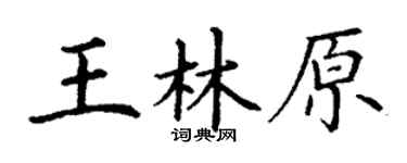 丁谦王林原楷书个性签名怎么写