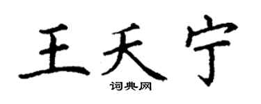 丁谦王夭宁楷书个性签名怎么写