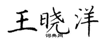 丁谦王晓洋楷书个性签名怎么写