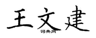 丁谦王文建楷书个性签名怎么写