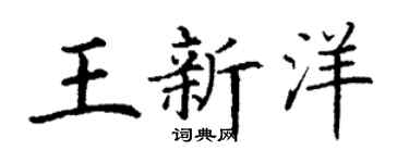 丁谦王新洋楷书个性签名怎么写