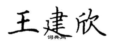 丁谦王建欣楷书个性签名怎么写