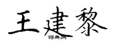 丁谦王建黎楷书个性签名怎么写