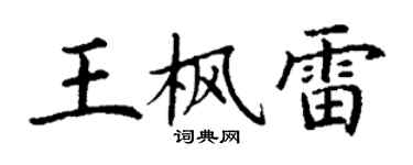 丁谦王枫雷楷书个性签名怎么写