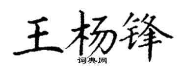 丁谦王杨锋楷书个性签名怎么写