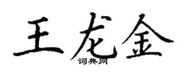 丁谦王龙金楷书个性签名怎么写