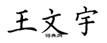 丁谦王文宇楷书个性签名怎么写