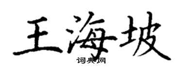 丁谦王海坡楷书个性签名怎么写