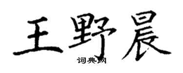 丁谦王野晨楷书个性签名怎么写