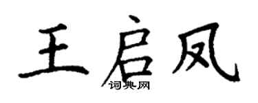 丁谦王启凤楷书个性签名怎么写