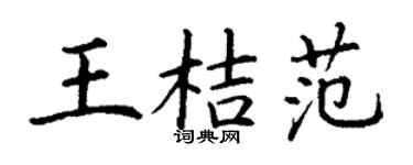 丁谦王桔范楷书个性签名怎么写