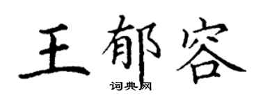 丁谦王郁容楷书个性签名怎么写