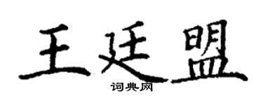 丁谦王廷盟楷书个性签名怎么写