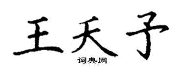 丁谦王夭予楷书个性签名怎么写