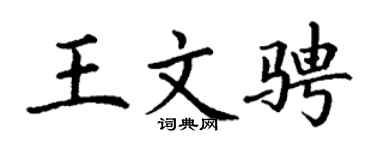 丁谦王文骋楷书个性签名怎么写