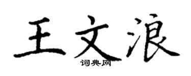 丁谦王文浪楷书个性签名怎么写