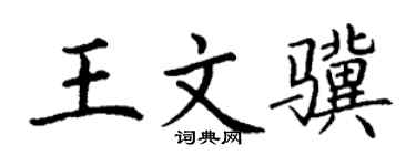 丁谦王文骥楷书个性签名怎么写