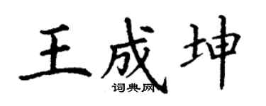 丁谦王成坤楷书个性签名怎么写