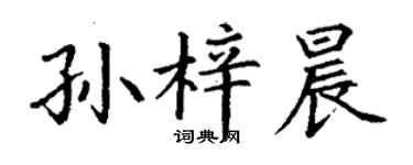 丁谦孙梓晨楷书个性签名怎么写