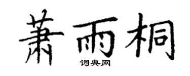 丁谦萧雨桐楷书个性签名怎么写