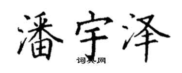 丁谦潘宇泽楷书个性签名怎么写