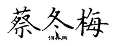 丁谦蔡冬梅楷书个性签名怎么写