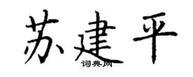 丁谦苏建平楷书个性签名怎么写