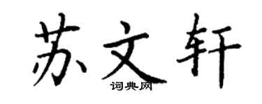 丁谦苏文轩楷书个性签名怎么写