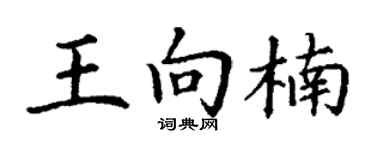 丁谦王向楠楷书个性签名怎么写