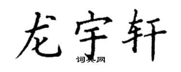 丁谦龙宇轩楷书个性签名怎么写