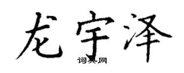 丁谦龙宇泽楷书个性签名怎么写