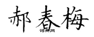 丁谦郝春梅楷书个性签名怎么写