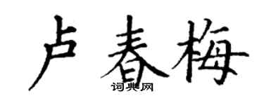 丁谦卢春梅楷书个性签名怎么写