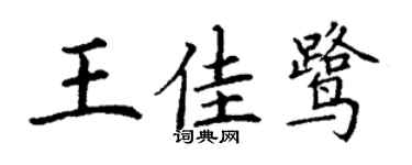 丁谦王佳鹭楷书个性签名怎么写