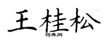 丁谦王桂松楷书个性签名怎么写