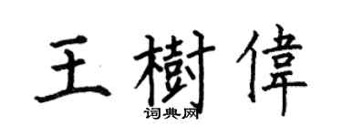 何伯昌王树伟楷书个性签名怎么写