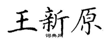 丁谦王新原楷书个性签名怎么写