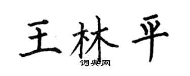 何伯昌王林平楷书个性签名怎么写